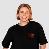 STAND BORN TO MOVE LINE LOGO TEE - RED ON BLACK (Lightweight cotton)