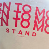 STAND BORN TO MOVE LINE LOGO TEE - RED ON CREAM (Lightweight cotton)