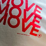 STAND BORN TO MOVE LINE LOGO TEE - RED ON CREAM (Lightweight cotton)