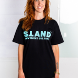 STAND Women's Crew Organic Tee - Green on Black (Premium thick cotton)