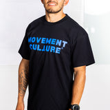 Movement Culture Tee - Blue on Black (Lightweight)