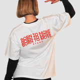 STAND BORN TO MOVE LINE LOGO TEE  - RED ON WHITE (Lightweight)