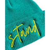 STAND Teal Recycled Knit Beanie