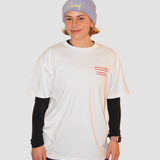 STAND BORN TO MOVE LINE LOGO TEE  - RED ON WHITE (Lightweight)