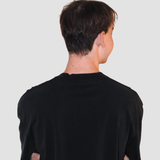 SIMPLE LOGO TEE - WHITE ON BLACK WASH (Premium thick cotton)