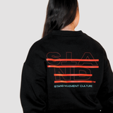 CROSS FLEECE SWEATER - GREEN ON BLACK