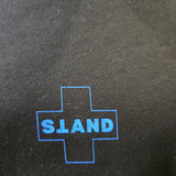 CROSS FLEECE SWEATER - BLUE ON BLACK