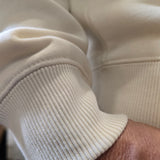 CROSS FLEECE SWEATER - BLUE ON NATURAL