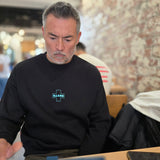 CROSS FLEECE SWEATER - GREEN ON BLACK (Premium)