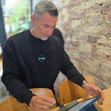 CROSS FLEECE SWEATER - GREEN ON BLACK (Premium)