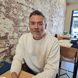 CROSS FLEECE SWEATER - GREEN ON NATURAL (Premium)