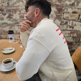 CROSS FLEECE SWEATER - GREEN ON NATURAL (Premium)