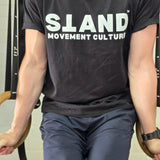STAND Men's Crew Organic Tee - White on Black