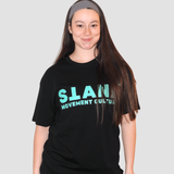 STAND Women's Crew Organic Tee - Green on Black (Premium thick cotton)