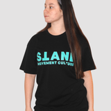 STAND Women's Crew Organic Tee - Green on Black (Premium thick cotton)
